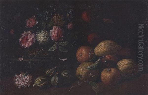 Stillleben Mit Blumen Und Zitrusfruchten Oil Painting by Ivan Formic Chruckij