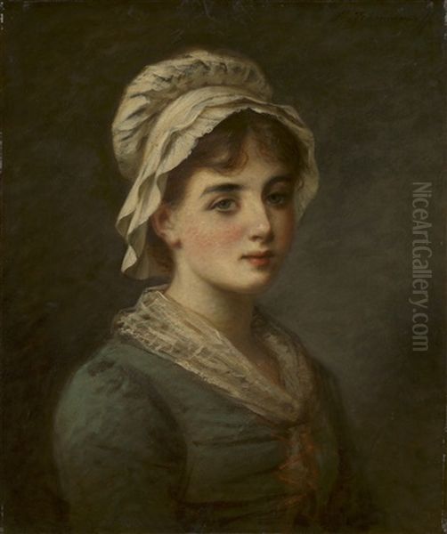 Portrait Of A Young Girl Oil Painting by Fedor Petrovich Chumakov