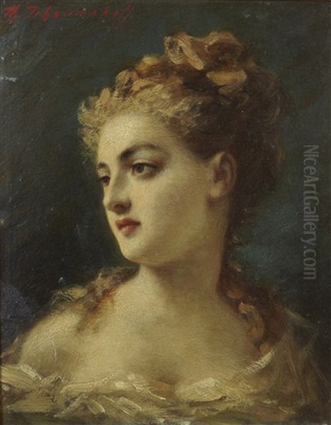 Portrait De Jeune Femme Oil Painting by Fedor Petrovich Chumakov