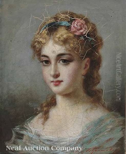 Jeune Fille Oil Painting by Fedor Petrovich Chumakov