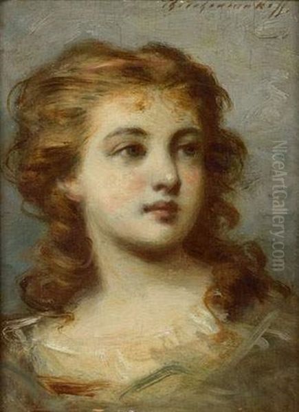 Portrait De Jeune Fille Oil Painting by Fedor Petrovich Chumakov