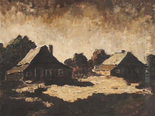 Moonlit Landscape Oil Painting by Fanny Maria Churberg