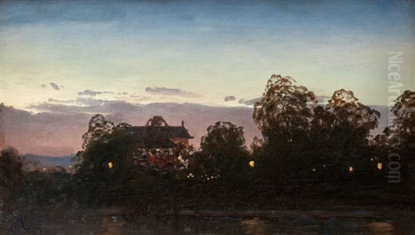 Evening View Oil Painting by Fanny Maria Churberg