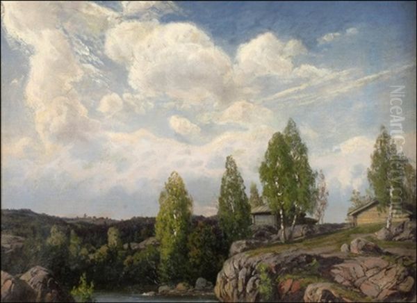 Maisema Karjalohjalta Oil Painting by Fanny Maria Churberg