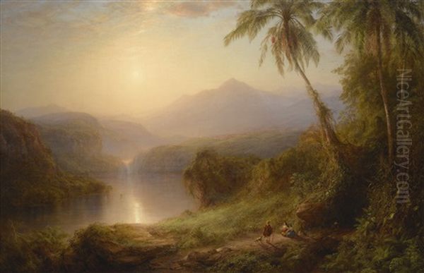 Valley Of Santa Isabel, New Granada Oil Painting by Frederic Edwin Church