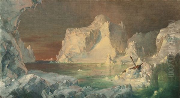 Final Study For The Icebergs Oil Painting by Frederic Edwin Church