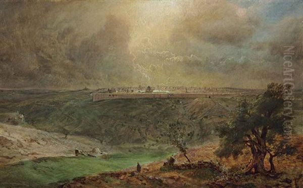 Study For Jerusalem Oil Painting by Frederic Edwin Church