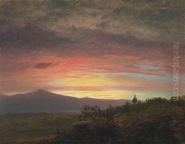 Twilight, Mount Ktaadn Oil Painting by Frederic Edwin Church