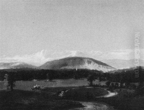 West Rock / View Near New Haven Oil Painting by Frederic Edwin Church