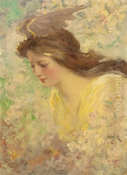 Young Flora Maiden Oil Painting by Frederick Stuart Church