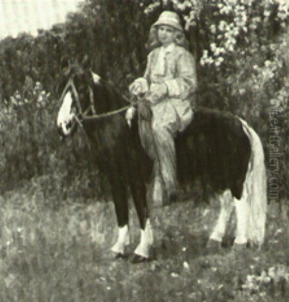 Little Miss And Her Pony Oil Painting by Frederick Stuart Church