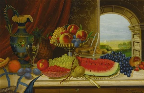 Bountiful Table Oil Painting by Henry Church