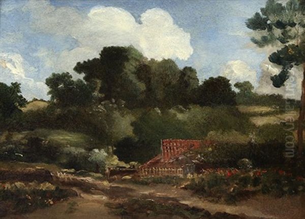 Cottage In A Landscape Oil Painting by Thomas Churchyard