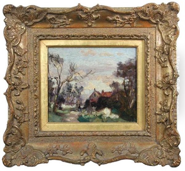 Suffolk Landscape Oil Painting by Thomas Churchyard