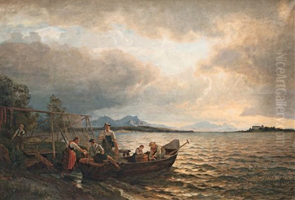 Z Fraueninsel Na Chiemsee Oil Painting by Adolf Chwala