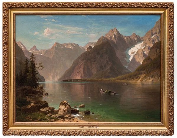 Pohled Na Konigsee S Kostelem Sv. Bartolomeje Oil Painting by Adolf Chwala