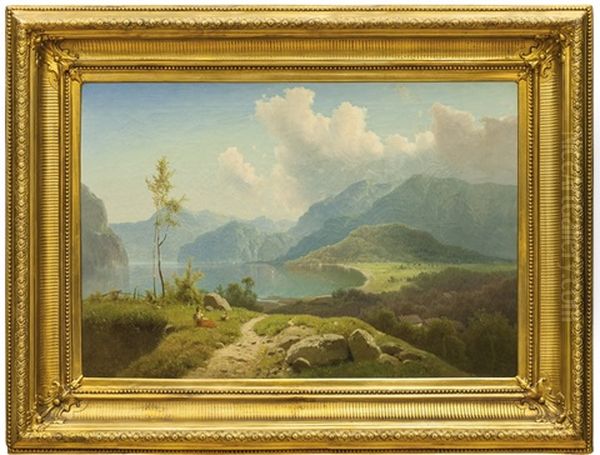 Pohled Na Konigsee S Kostelem Sv. Bartolomeje Oil Painting by Adolf Chwala