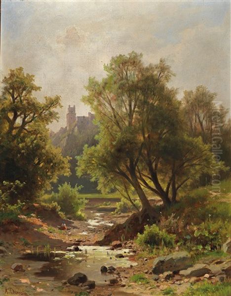 Verseichtes Wasser Oil Painting by Adolf Chwala