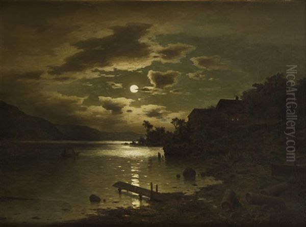 Nocturne Oil Painting by Adolf Chwala