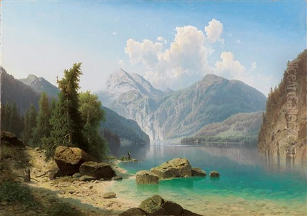 Scene Of The Konigssee Oil Painting by Adolf Chwala