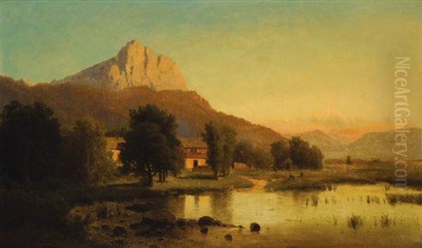 Romanticka Krajina Oil Painting by Adolf Chwala