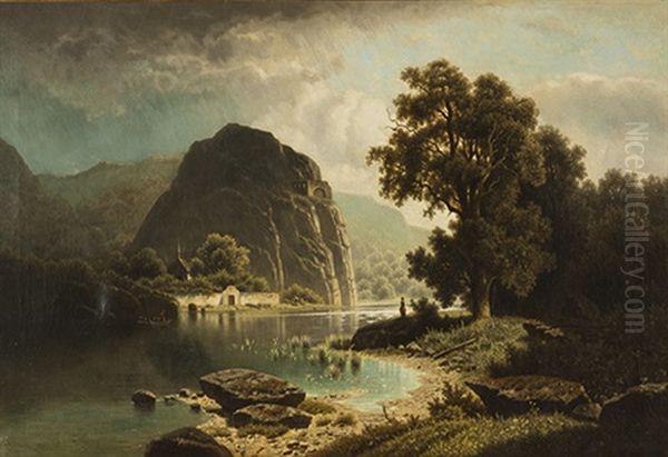 Lac De Montagne Oil Painting by Adolf Chwala