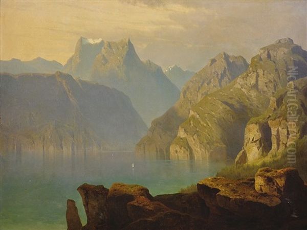 Konigsee Oil Painting by Adolf Chwala