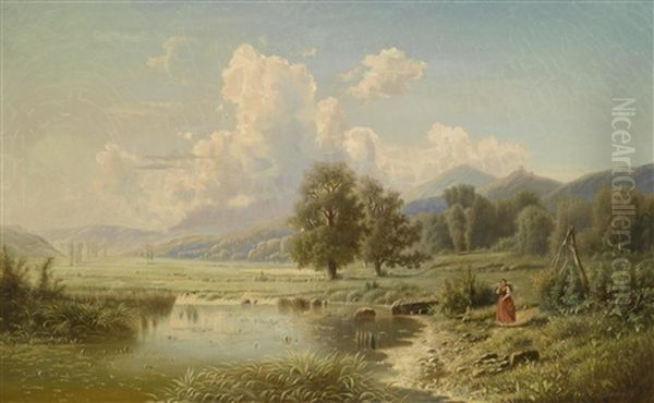 Ein Sommertag Oil Painting by Adolf Chwala