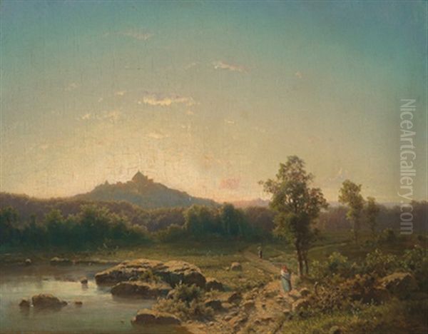 Abendstimmung Am Seeufer by Adolf Chwala