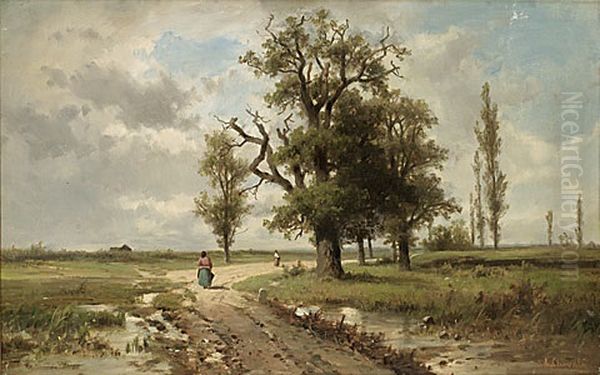 Auf Der Landstrasse Oil Painting by Adolf Chwala