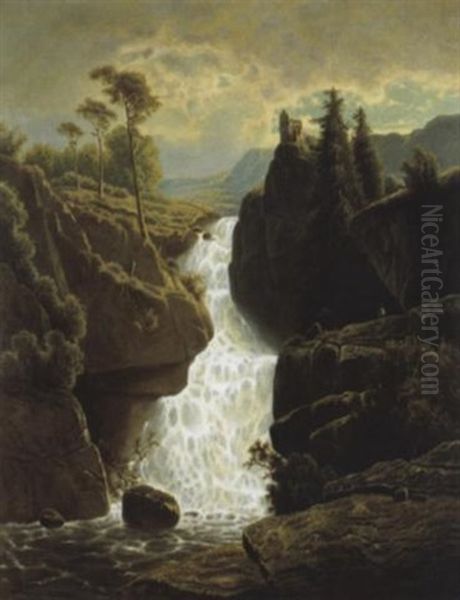 De Waterval Oil Painting by Adolf Chwala