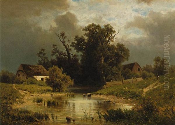 Partie Aus Lundenburg Oil Painting by Adolf Chwala