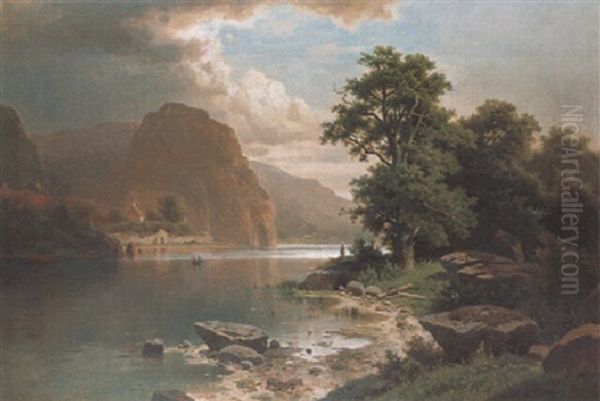 Gewitterstimmung Am See Oil Painting by Adolf Chwala