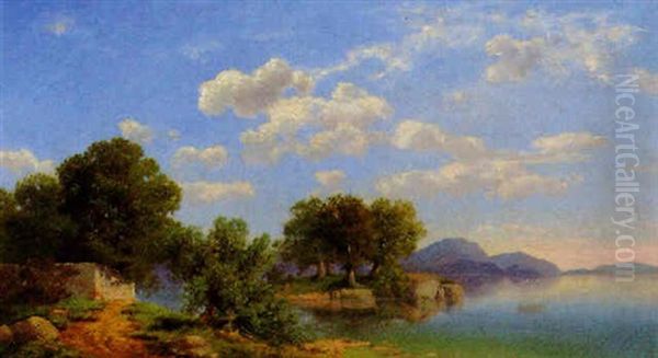 Uferlandschaft Oil Painting by Adolf Chwala