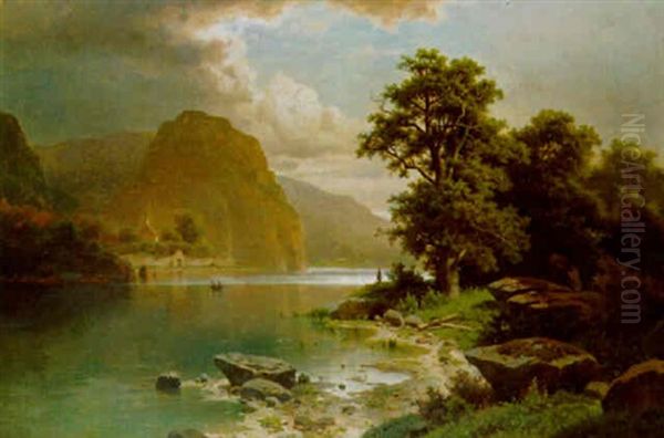 Gewitterstimmung Am See Oil Painting by Adolf Chwala