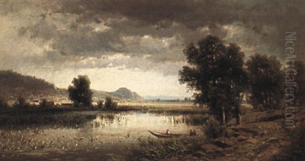 Seenlandschaft Oil Painting by Adolf Chwala