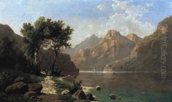 Schliersee In Bayern (?) Oil Painting by Adolf Chwala