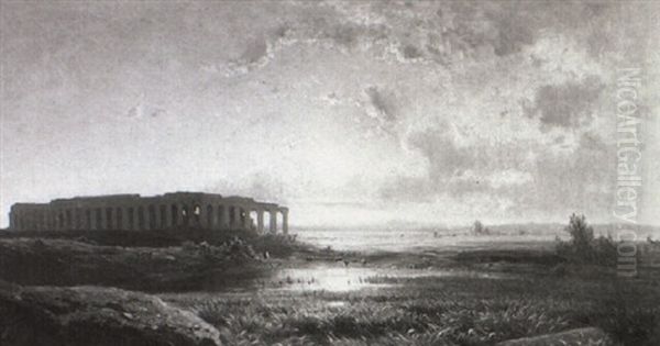 Paestum Oil Painting by Adolf Chwala