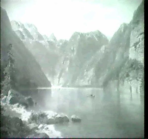 Der Konigssee. Oil Painting by Adolf Chwala