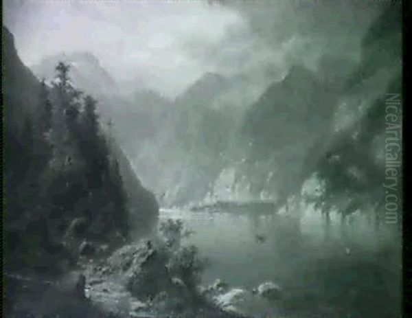 A View Of The Konigisee, Baiun Oil Painting by Adolf Chwala