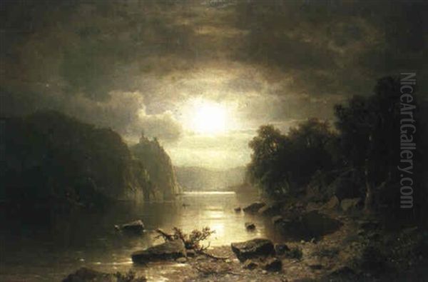 Flusslandschaft Im Mondlicht by Adolf Chwala