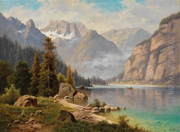 Monte Cristallo With The Durrensee by Fritz Chwala