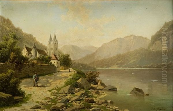 Lake Geneva Oil Painting by Fritz Chwala