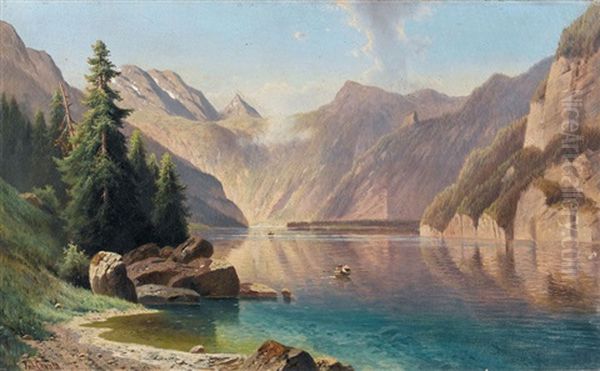 Der Konigssee Oil Painting by Fritz Chwala