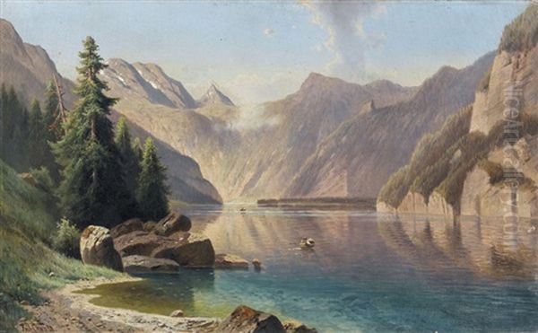 Der Konigssee Oil Painting by Fritz Chwala