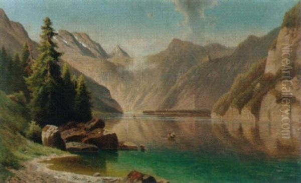 Der Konigsee Oil Painting by Fritz Chwala