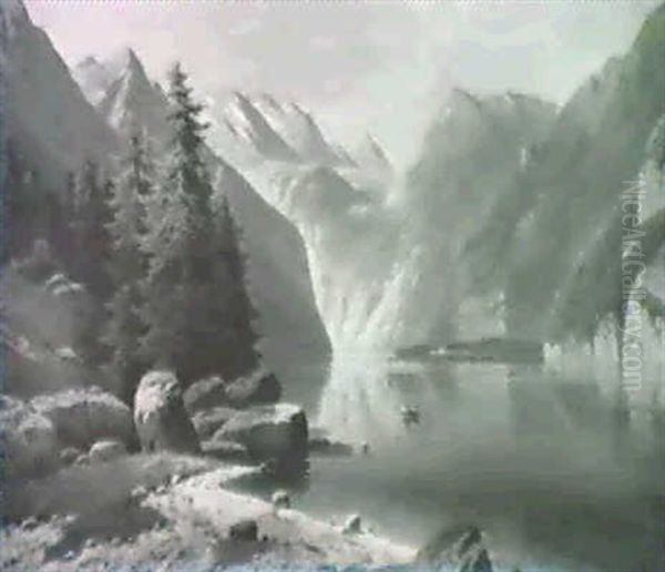 St. Bartholoma Mit Konigssee Oil Painting by Fritz Chwala