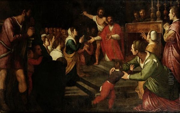 The Martyrdom Of Saint Thomas Becket Oil Painting by Agostino Ciampelli