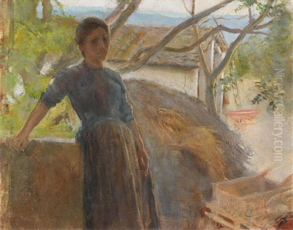 The Farmer's Daughter Oil Painting by Cesare Ciani