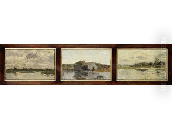 Three River Landcapes Oil Painting by Beppe Ciardi